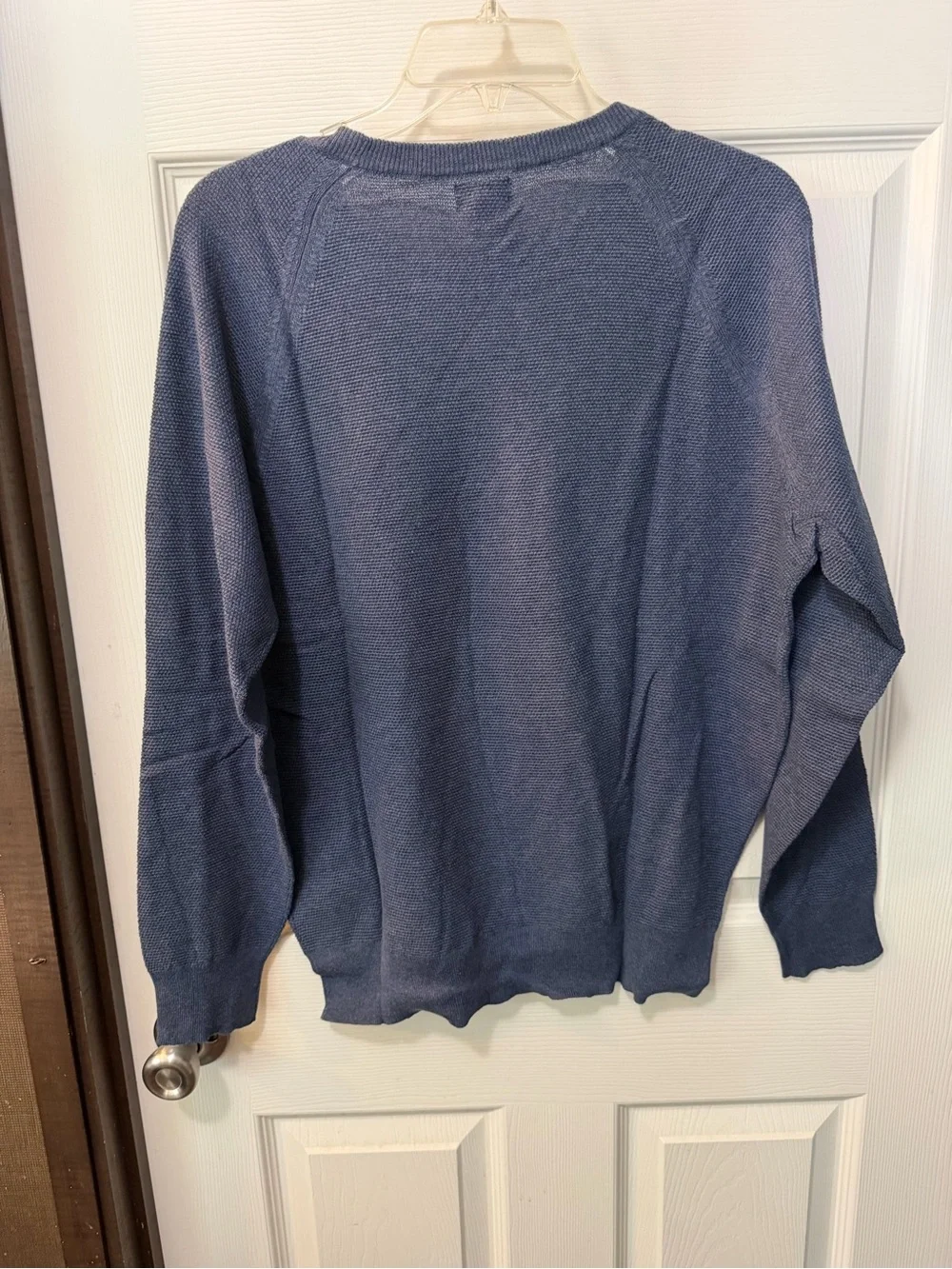 NWT J. Crew Blue Crewneck Cotton Subtle Waffle Knit Sweater Sz M